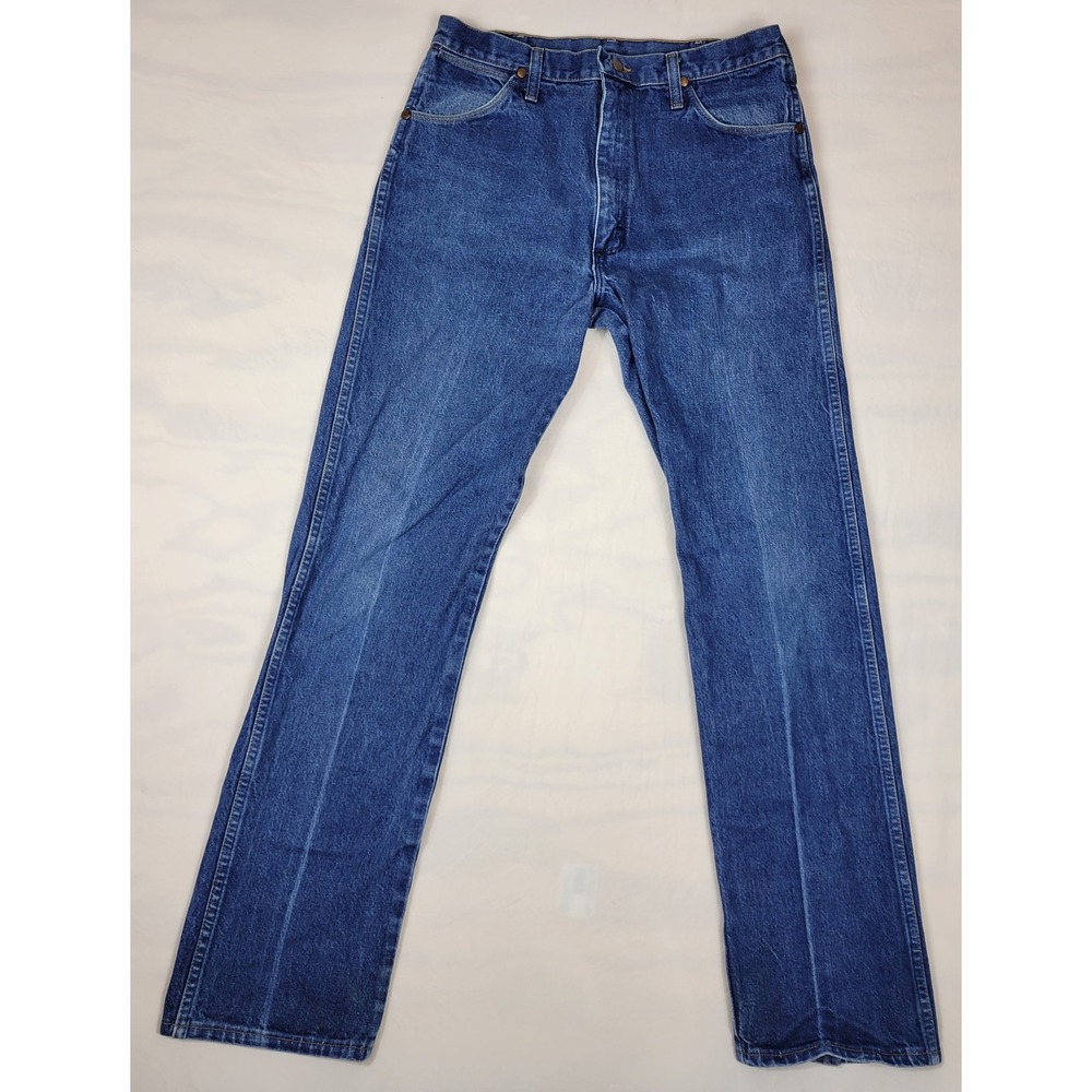 Vintage Wrangler 13MWZ Cowboy Cut Jeans Mens 33x33 Blue Denim Made in USA 90s